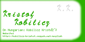 kristof kobilicz business card